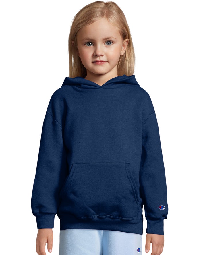 Champion Double Dry Fleece Pullover Hoodie Meisjes - Donkerblauw - Belgie 9452TPGFD